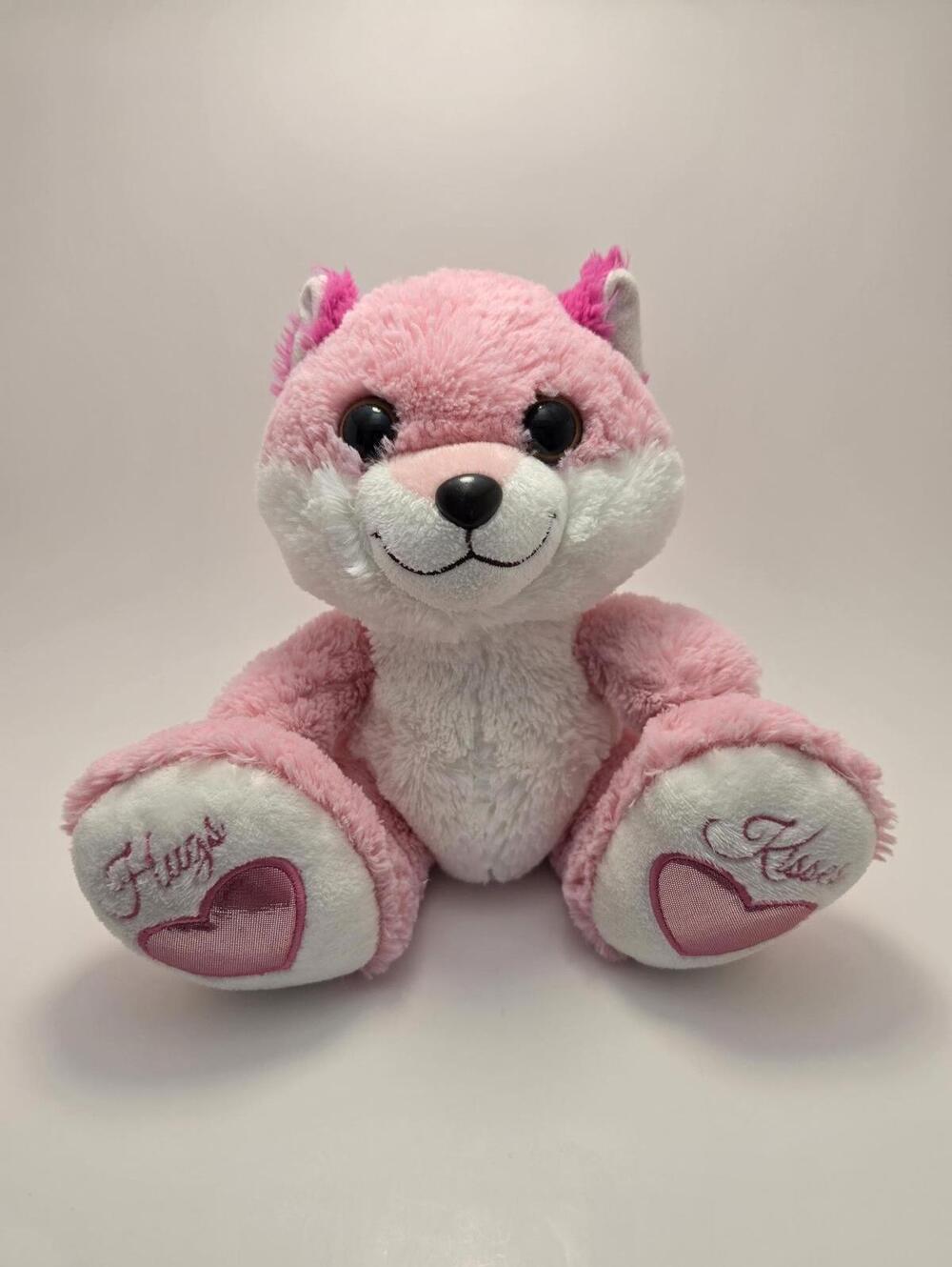 Aurora Smitten Taddle Toes Pimk Wolf Plush Hugs Kisses (10 inch)